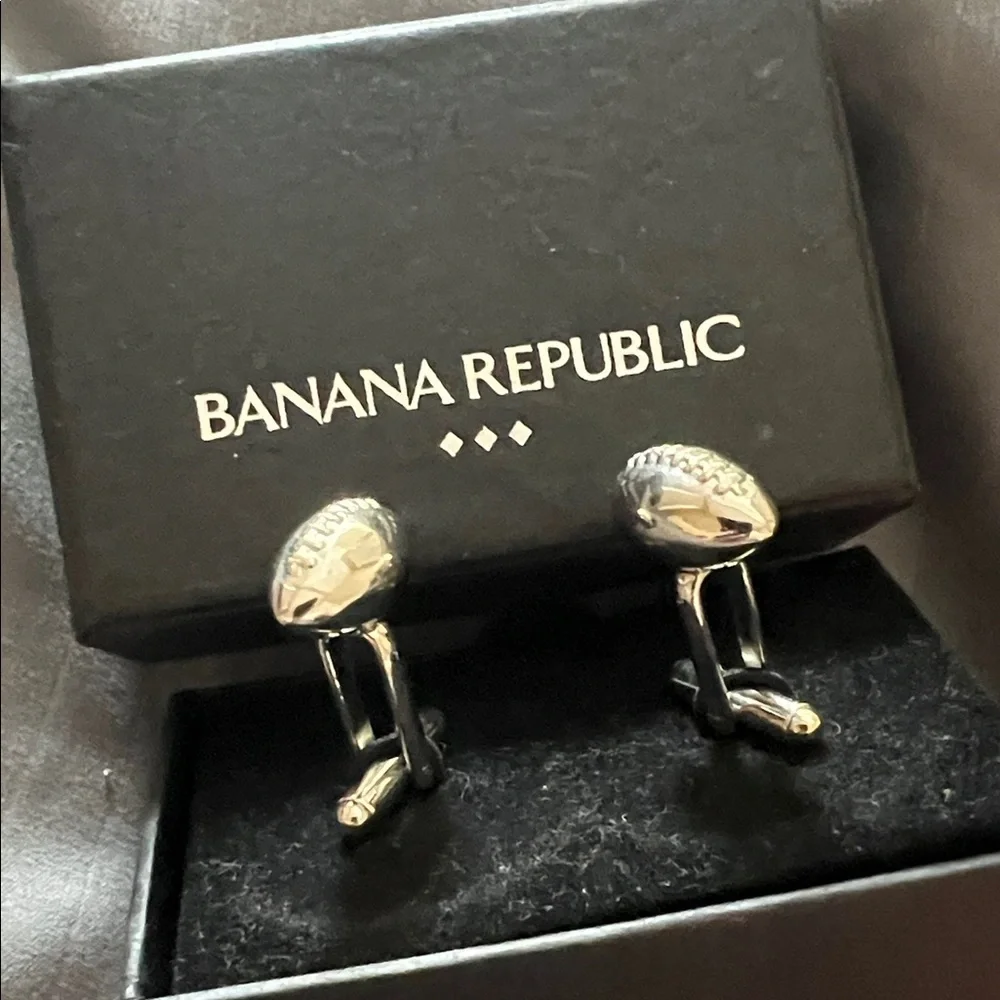 New Banana Republic American football Metallic Cufflinks